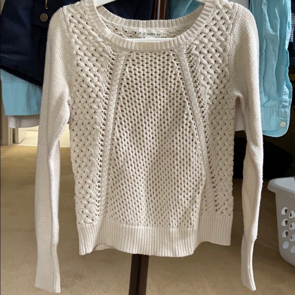 white sweater